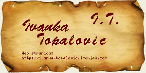 Ivanka Topalović vizit kartica